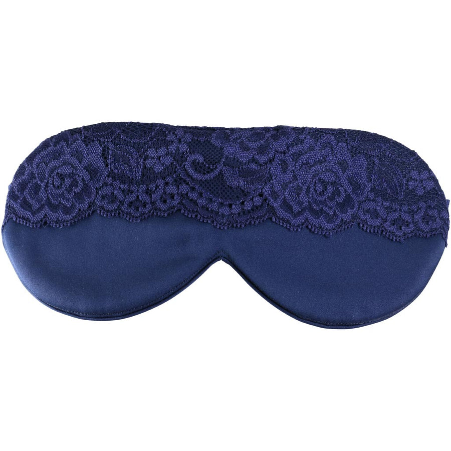 picture of the satin and lace navy blue eye mask. Soft and one of the best we have tried