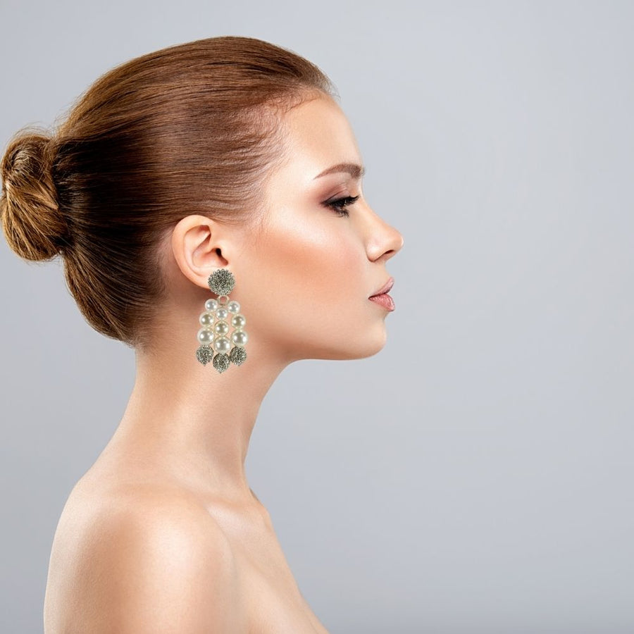 Crystal Pearl Flow Earrings