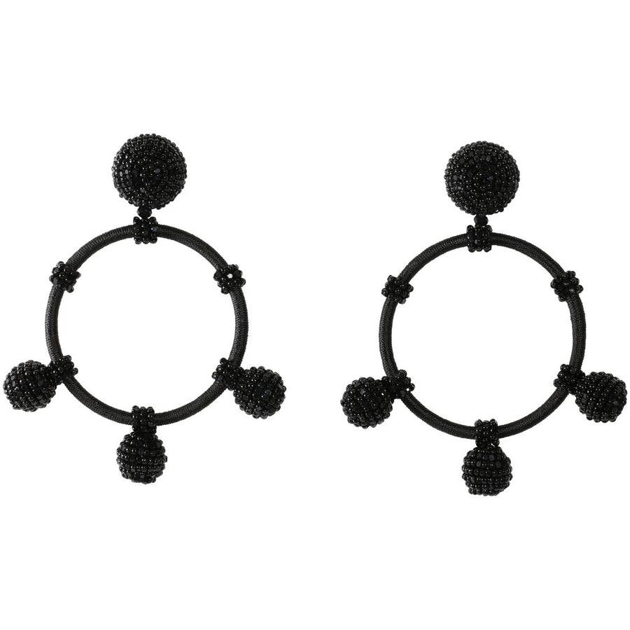 Stunning black silk glass bead earrings called the Beaded black raindrop earrings. Evening look and a standout piece.